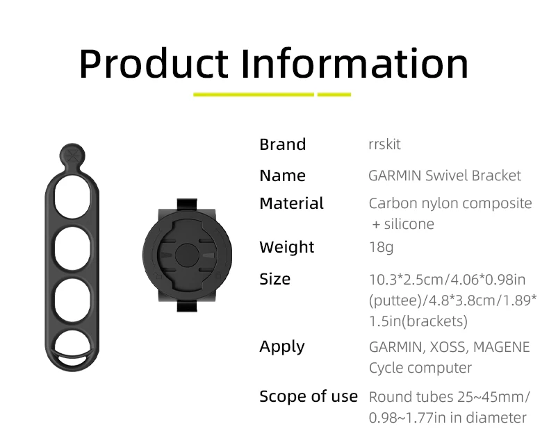 RRSKIT 360 Grad drehbarer MTB-Rennrad-Lenkerhalter für Garmin IGPSPORT WAHOO XOSS Fahrradcomputerhalterung – Detail 2