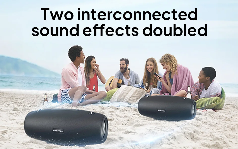 Wireless Speaker 60W Powerful Sound and Deep Bass IPX5 Waterproof Deep Bass Pe