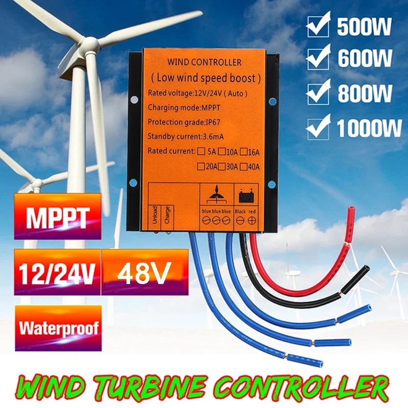 

MPPT 1000w Solar Tracker Wind Solar hybrid Charge Controller MPPT 12V 24V 48V Battery Regulator 50A 58.3A for Wind Turbine Solar