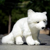 Arctic Fox High Fidelity Anime Cute Plushie White Polar Fox Plush Toys Lifelike Animals Simulation Stuffed Doll Toy Gifts Kids 1