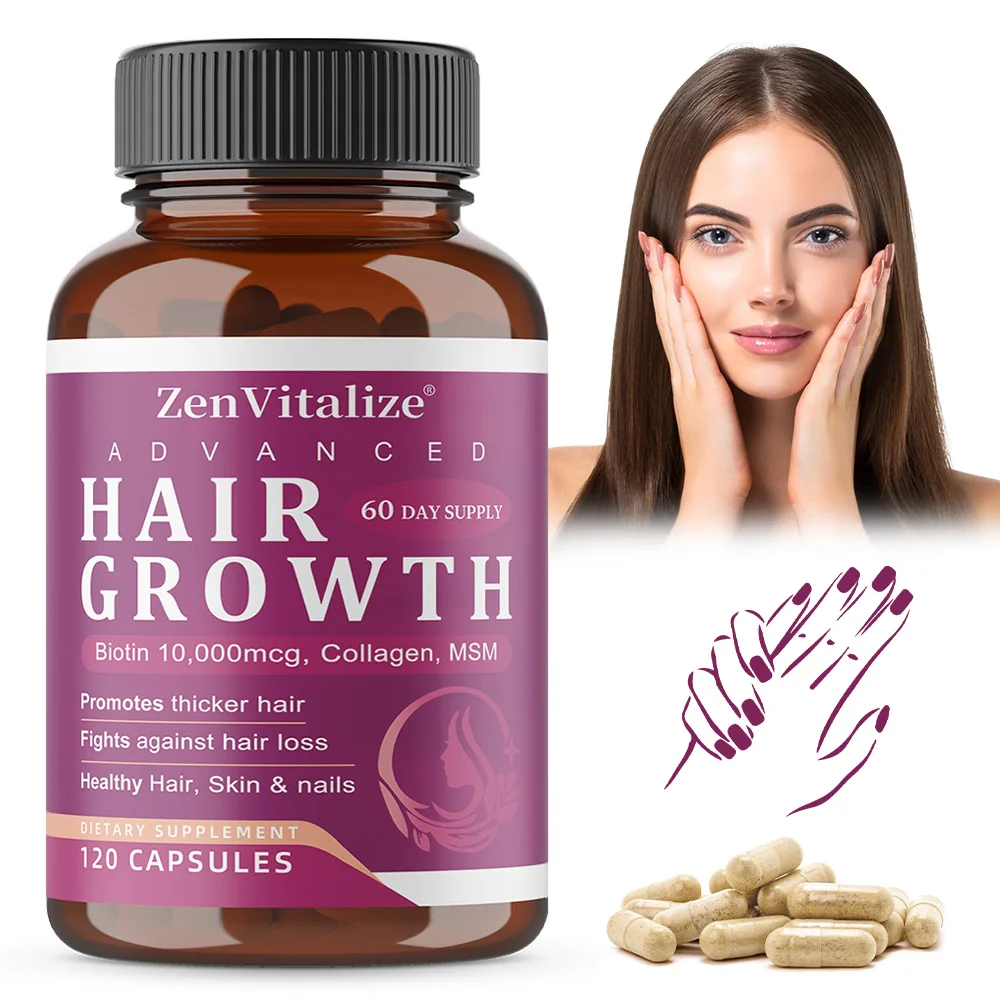 Vitaminas para el crecimiento del cabello con biotina y saw palmetto