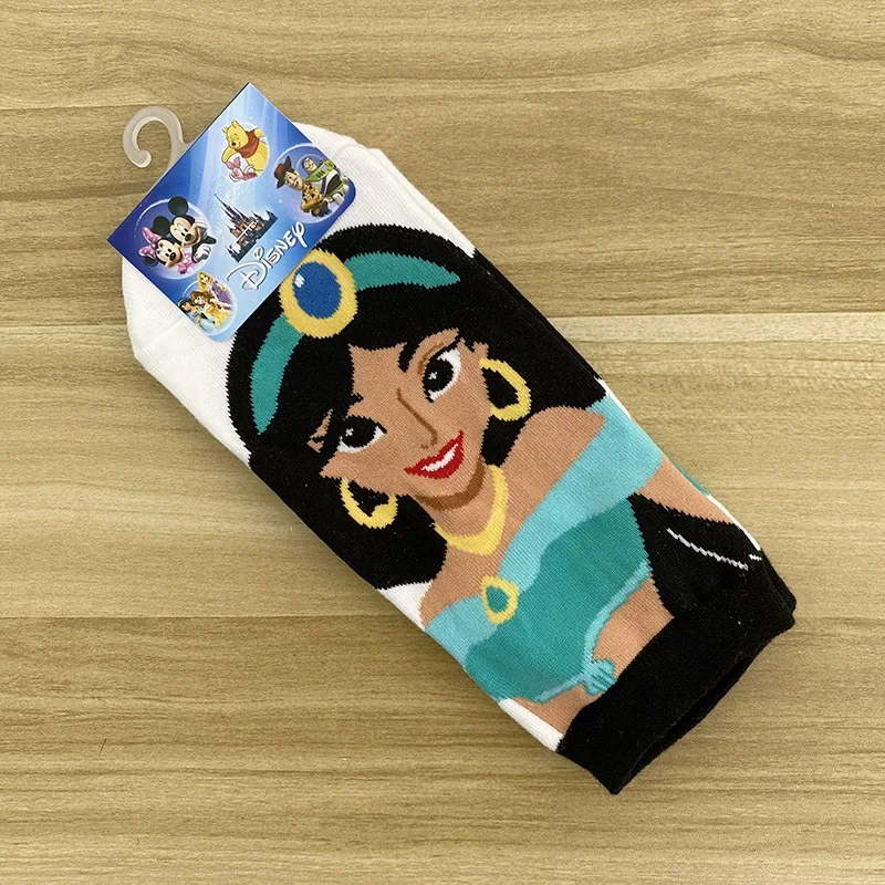 Disney cute children's princess socks mermaid princess anna snow white cute cotton non-slip shoes cartoon socks new