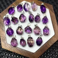Unit One Piece 925 Silver Buckle With Hot Selling Natural Super Seven Quartz Crystal Faceted Free Form Pendant 2