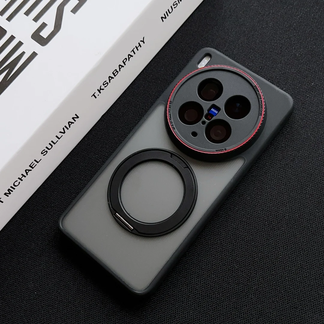 Magsafe Magnetic Charging Black Camera Circle Texture Mobile Phone Case