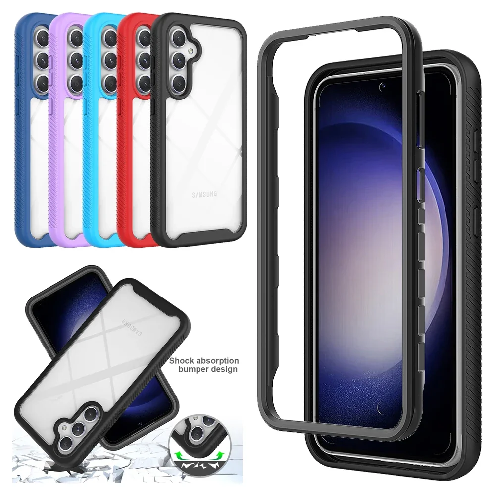 

Гибридный Прочный бронированный противоударный чехол для Samsung Galaxy S23 FE S21 FE S20 FE S20 S21 S22 S23 S24 S24 Plus, прозрачная задняя крышка