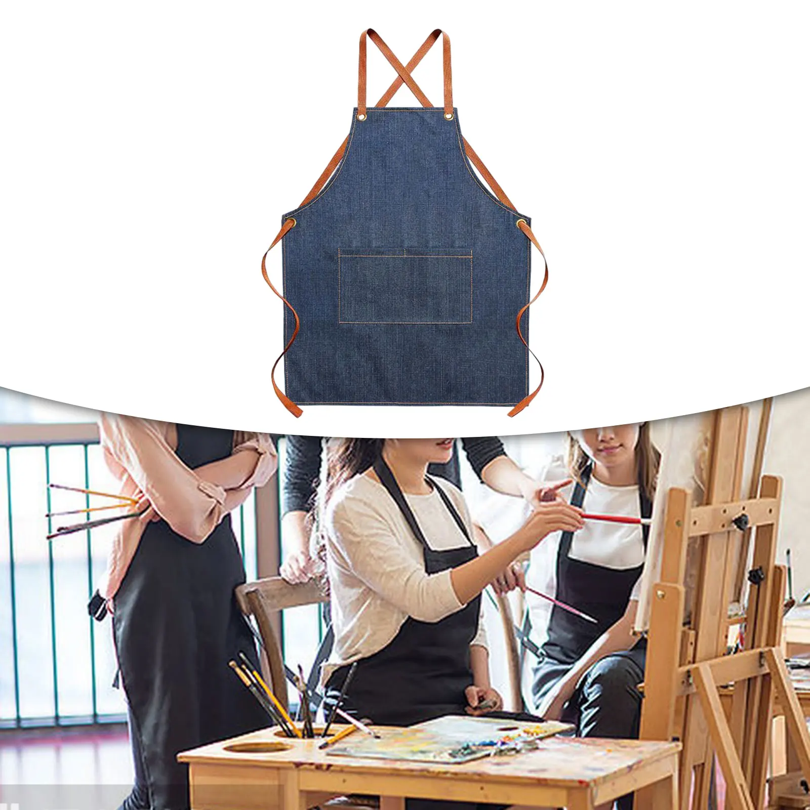 Denim Apron With Pockets For Women, Kitchen Chef Philippines - View #2