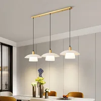 Petit lustre en cuivre postmoderne pour chambre à coucher, lampe de chevet, lumière d'allée, bar à trois têtes, restaurant nordique, personnalité 5