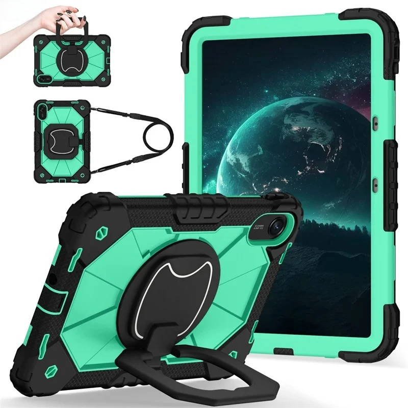 Durable Heavy Duty Tablet Cover with Stand and Strap - Shockproof Armor Case