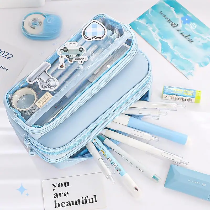 New Simple Pencil Case Large Capacity for School Students - 4