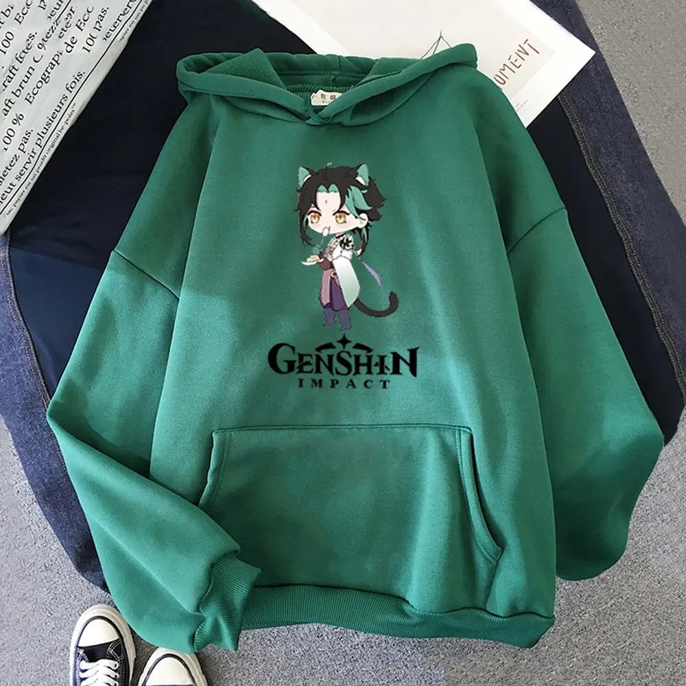 

New Autumn Game Genshin Impact Xiao Printed Long Sleeve Men& Women's Hooded Harajuku Hip Hops Sports Sweatshirts Cosplay Clothes
