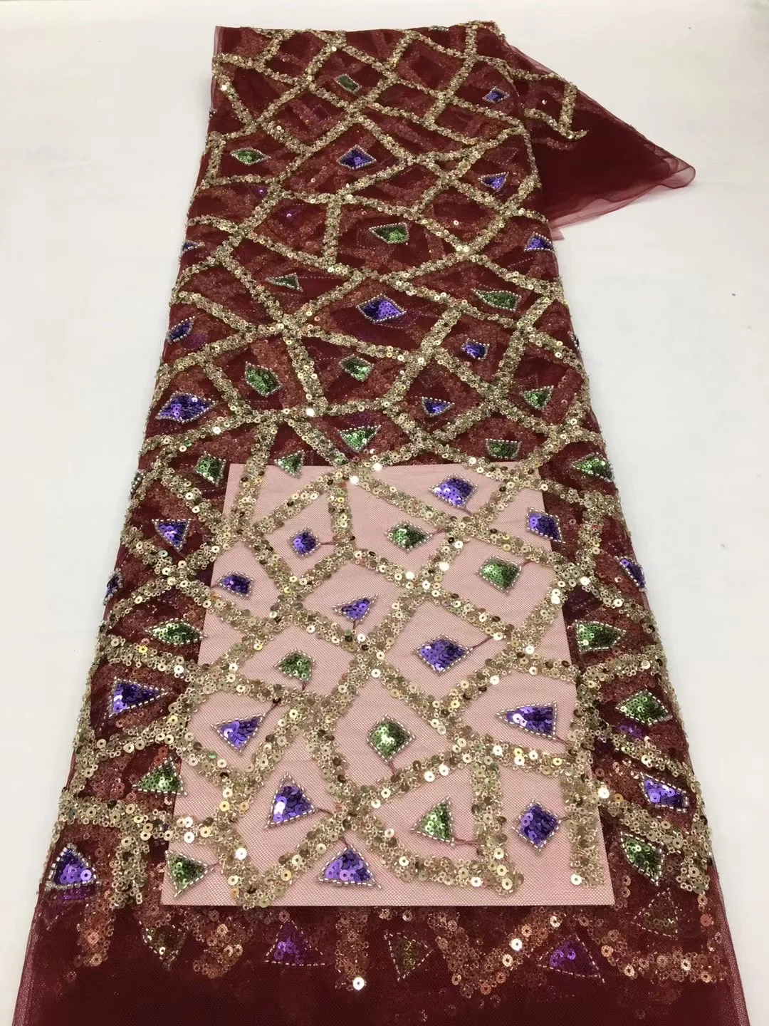 

High Quality Fashion French Mesh Embroidery Lace Fabric African Nigerian Sequins Lace Fabric for Wedding Dress XX5458