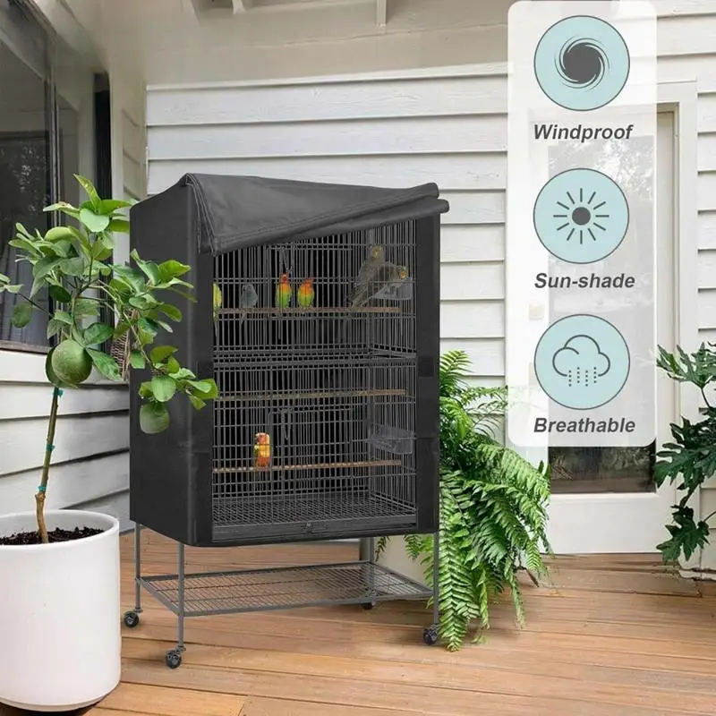 Bird Cage Cover Waterproof Dustproof Oxford Cloth Two Handle Top Design Adjustable Protective Bird Supplies