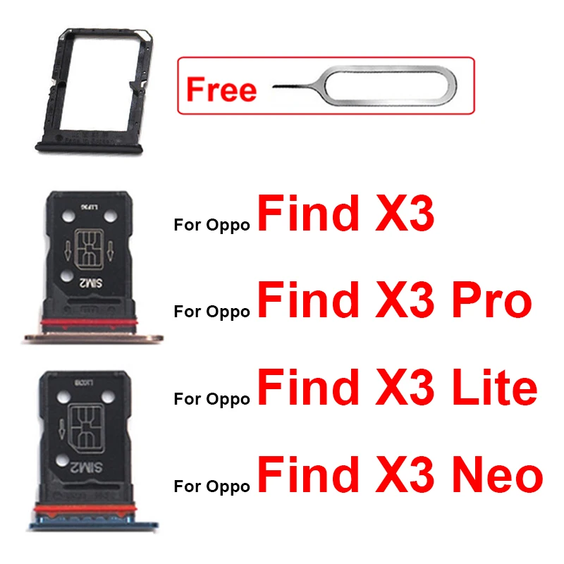 Vassoio Per Sim Card Per Oppo Find X3 Pro X3 Lite X3 Neo Sim Card Holder Slot Card Reader Adattatore Parti Di Ricambio