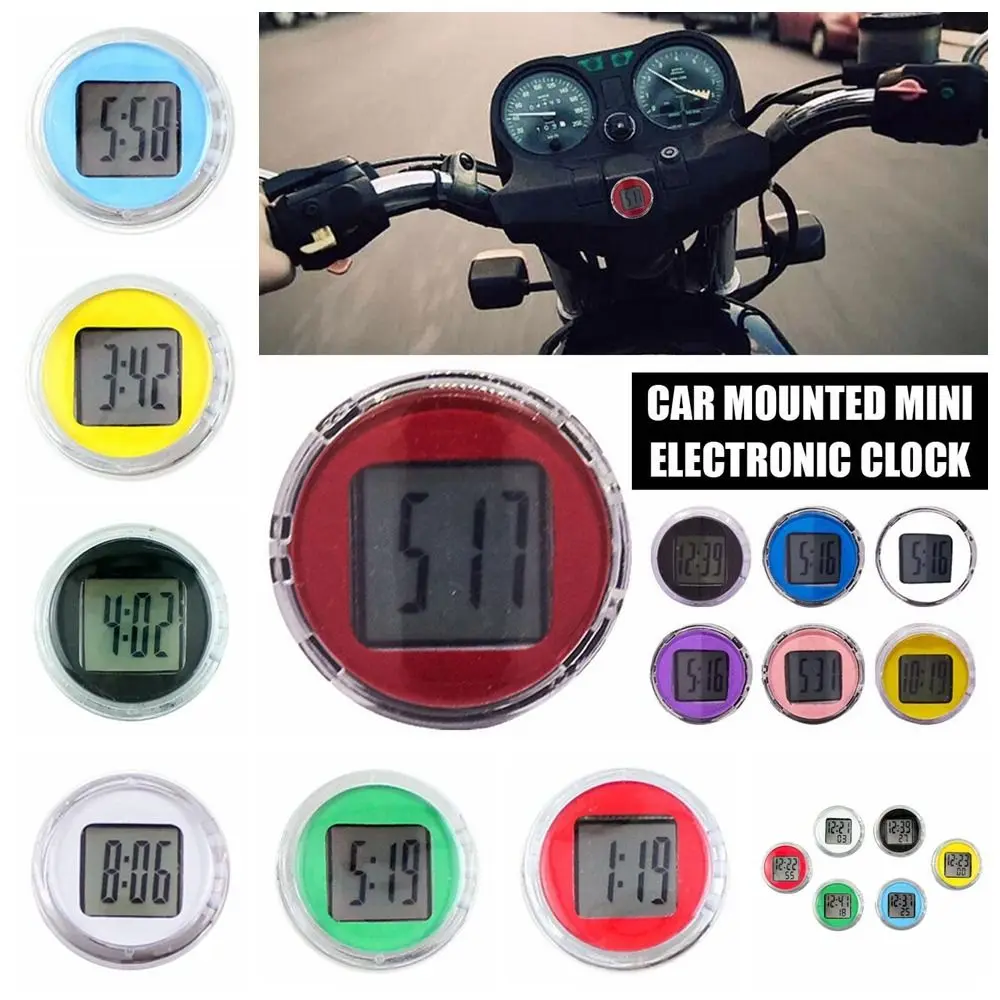 Mini Car Clock Easy Use ABS Simple Motorcycle Electronic Watch Mute Electronic Modification Accessories