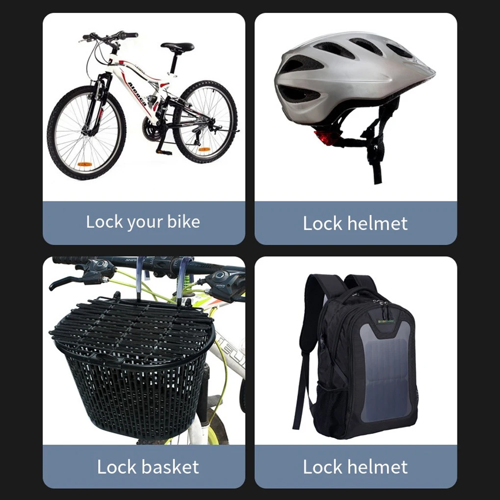 Motorcycle Helmet Suitcase Cable Lock Combination Lock Helmet Lock 4 Lock Helmet Lock Durable Safe 1PCS