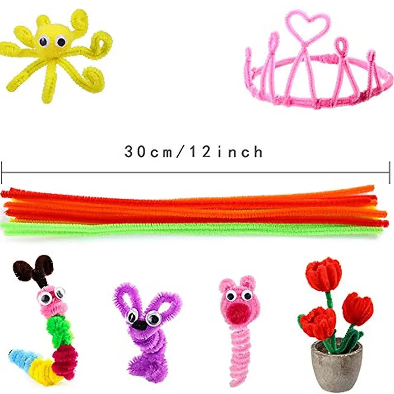 Multi-Color Chenille Stems Pipe Cleaners Kids Plush Stick Children's Educational Toys For DIY Creative School Projects 100Pcs chenille pipe cleaners chenille craft supplies