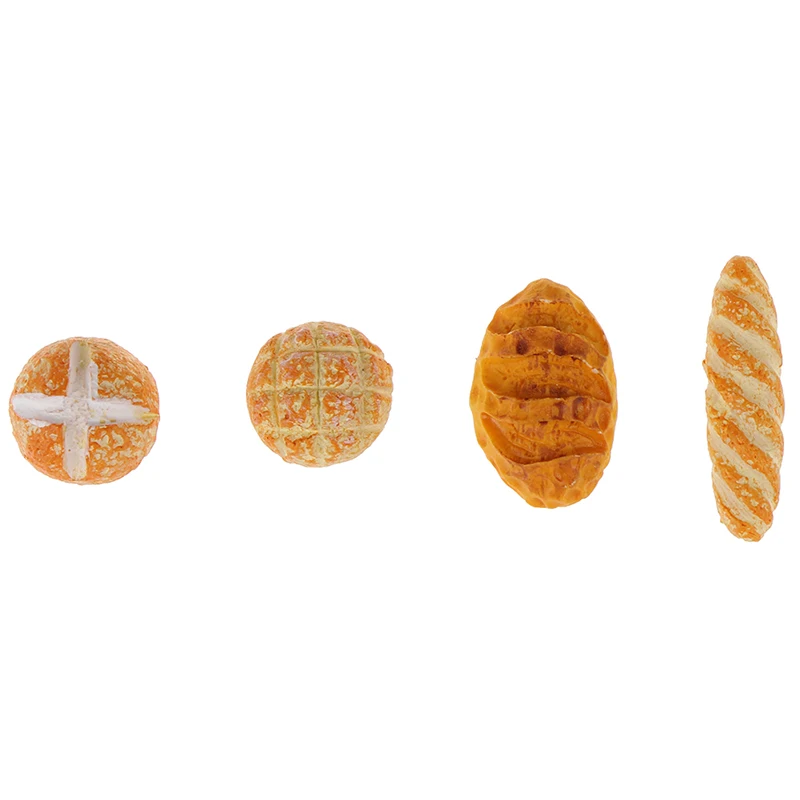 4Pcs/lot Scale 1/12 Simulation Bread Dollhouse Miniature Food Breakfast Snack Dessert Kitchen Toys Dollhouse Miniature 2