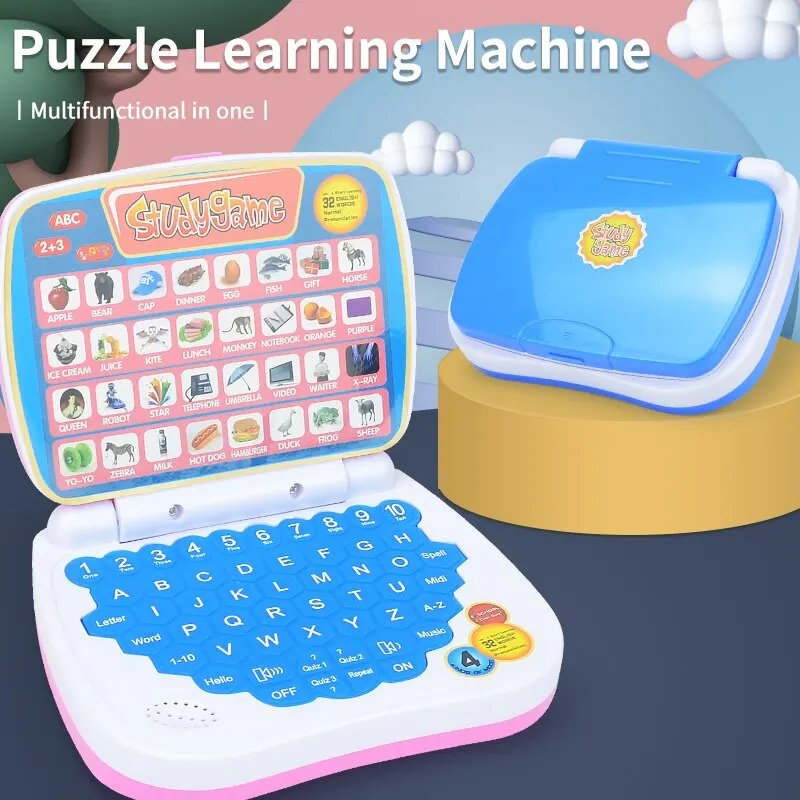 English Learning Small Laptop Toy for Kids 2-3 Years. Boys and Girls Computer for Aphabet ABC.Numbers.Words.Spelling.Maths.Music 2