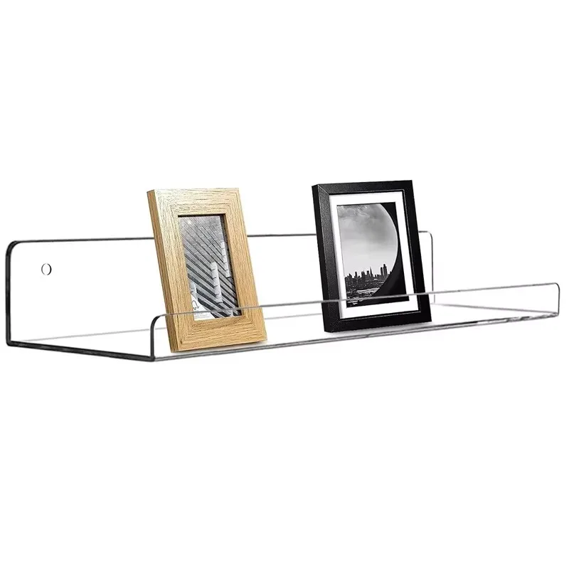 2Pcs Transparent Storage Rack Acrylic U-shaped Wall-mounted Storage Shelf Home Wall Decor 6