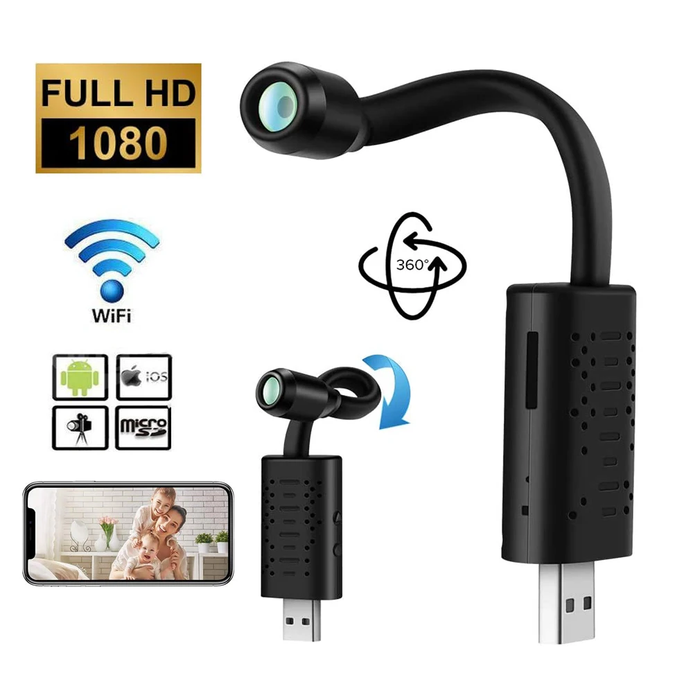 Mini Telecamera Usb Wifi Micro Telecamera Di Sicurezza Domestica Intelligente Telecamera Digitale Hd 1080P Con Rilevamento Del Movimento Telecomando F