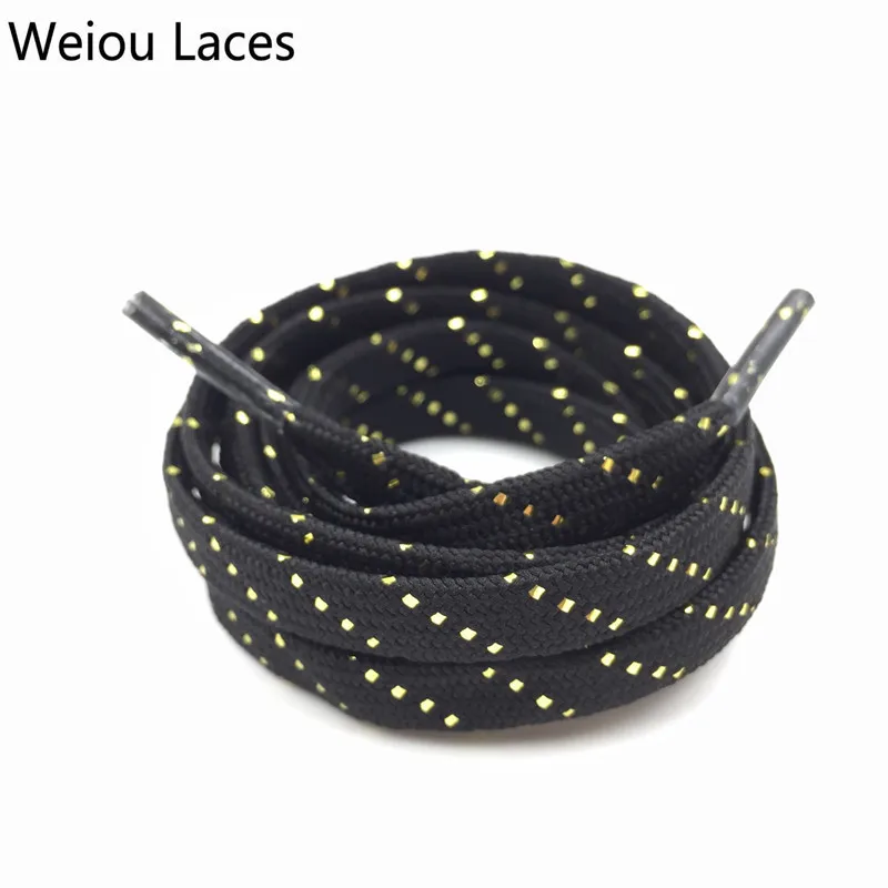 (30 Pairs/Lot)Weiou New Sneaker Shoelaces Sparkle Cross Grain Shoe Laces Shiny Glitter Flat Bootlaces Customized Metallic Lacet