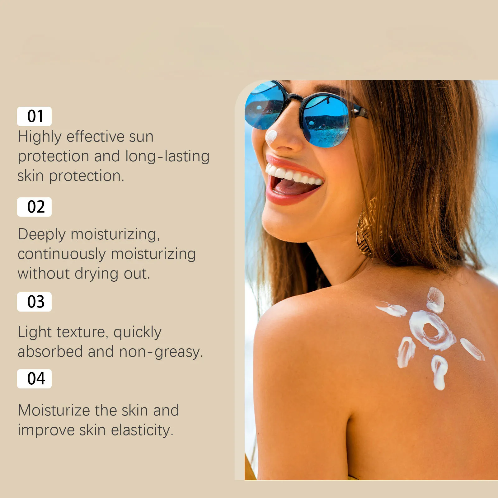 Rice Probiotic Sunscreen SPF50+ Sunblock Oil Control High Sun Protection Brightening Moisturizing Facial Body Sunscreen Cream