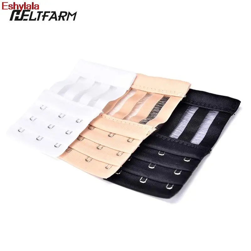 3 Hook 3 Rows Ladies Useful Bra Extenders Nylon Clasp Strap Extension