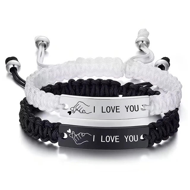 I Love You Finger Heart Couple Bracelet Set (2 PCS) 1