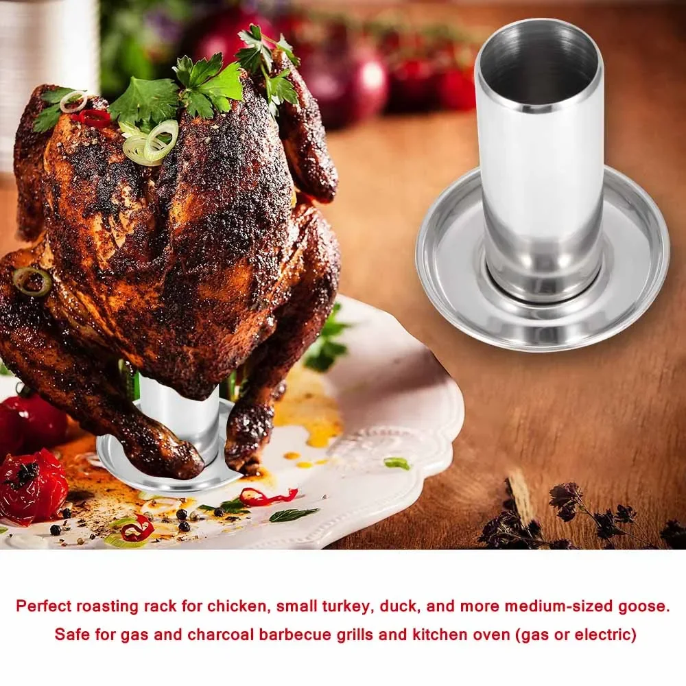 Roast Chicken Holder Stainless Steel Upright Roaster Rack Barbecue