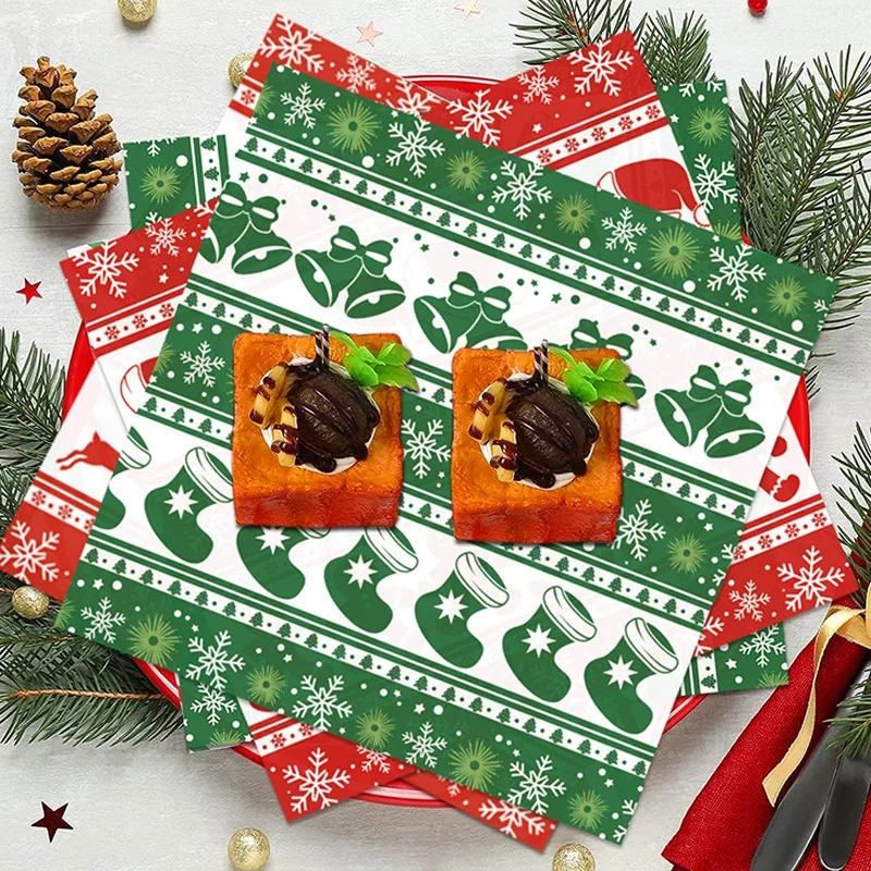 20pcs Christmas-Themed Greaseproof Deli Paper Sheets for Sandwiches, Burgers, Fries, an... - SKU GDS01557 - UGI Packaging