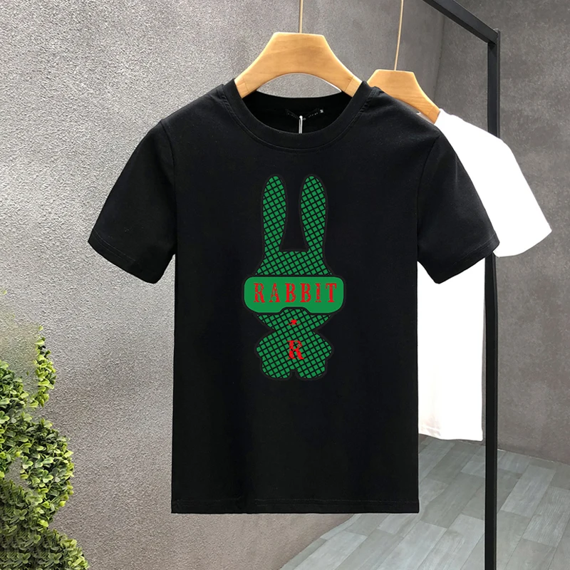

New Luxury Green Rabbit T-Shirt Aesthetic Clothing Bintage Brand T Shirt Oversized T-Shirt Black T shirts For Men S- 7xl