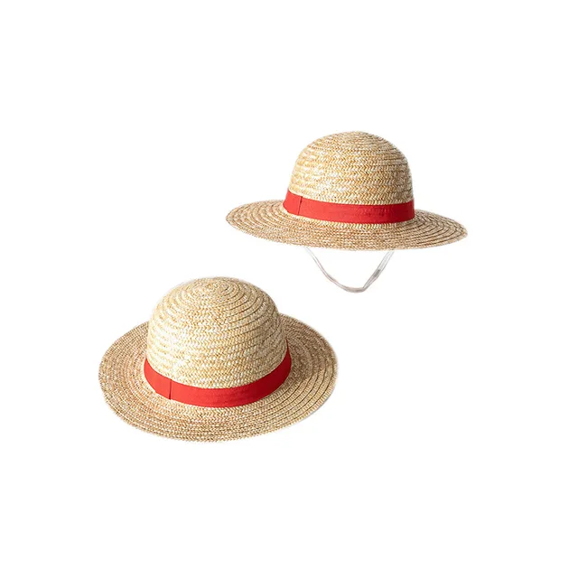One Piece Luffy Straw Hat COSPALY Anime Dress Up Straw Parent-Child Hat Sunscreen Breathable Sun Hat Children's Gift 6