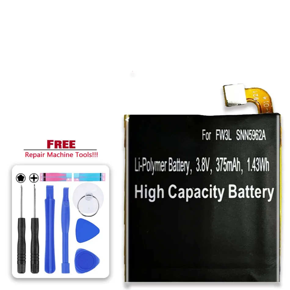 Batteria Fw3L 375Mah Per Motorola Moto 360 2Nd 46Mm Snn5962A Orologio Batteria