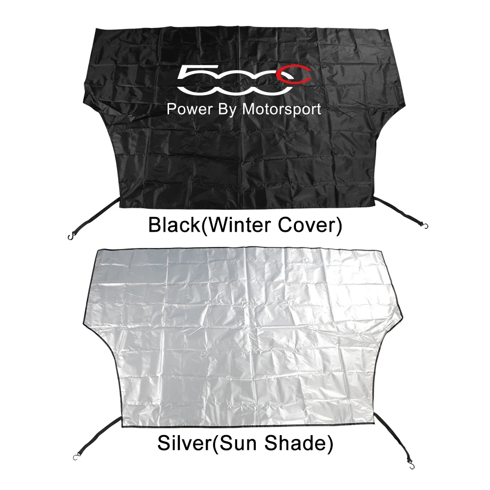 Car windshield protector snow ice dust block sun shade for Fiat 500 500C 2012 500X 500L Abarth waterproof cover auto accessory