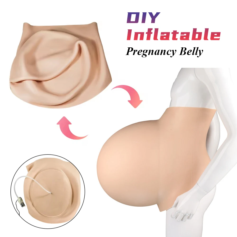 

DlY Inflatable Fake Pregnant Belly Silicone Pregnancy Tummy for Women Men Crossdressing Drag Queen Costume Props Customized