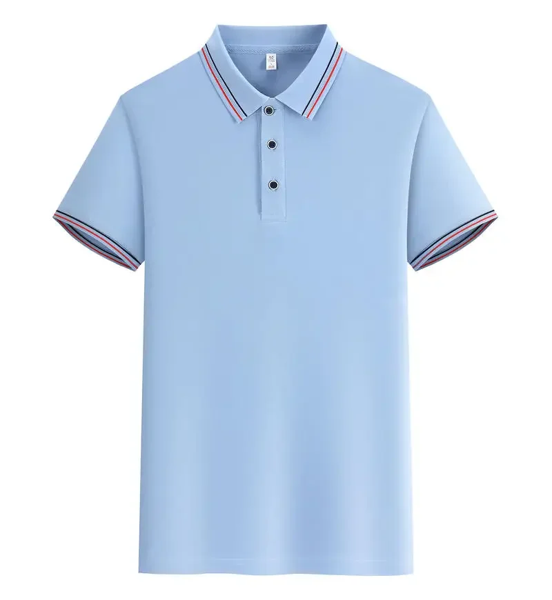 

Customized LOGO Polo Shirt Men Men's Shorts Sleeve Contrast Color Polo Business Clothes Luxury Men Tee Shirt Print LOGO LS-1129