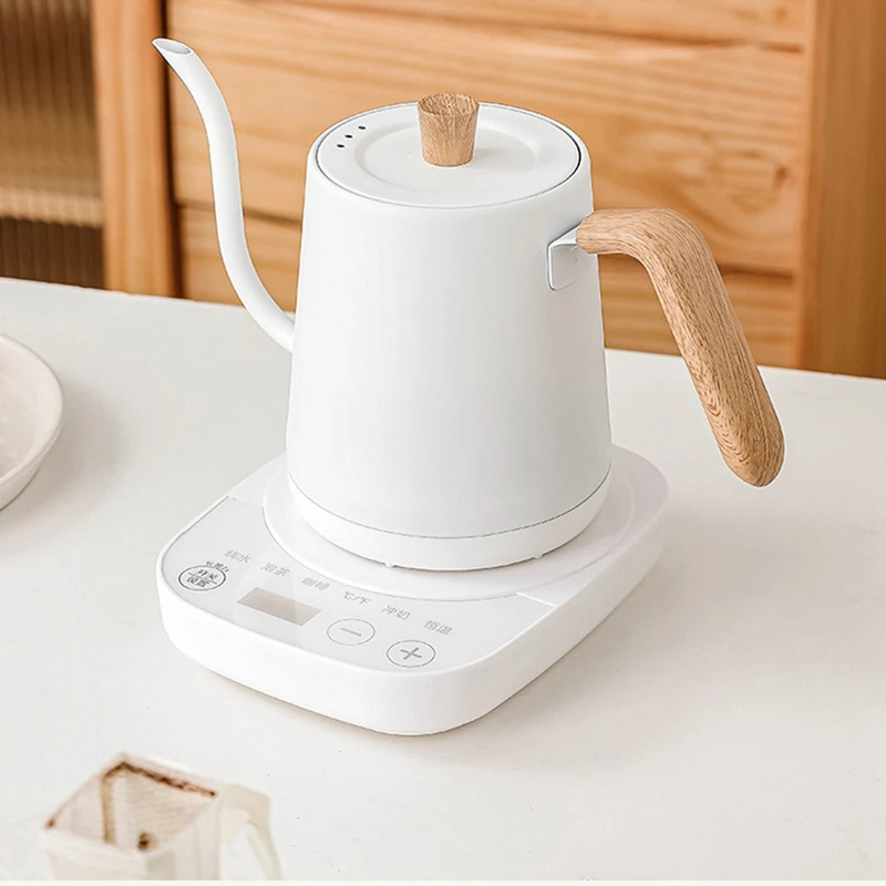 Electric Coffee Kettle Flash Heat Temperature Control Hand Kettle Gooseneck Slender Smart 800Ml 1000W EU Plug