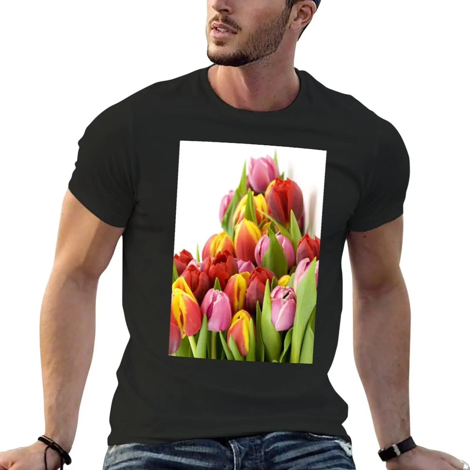 

Beautiful Tulip Flowers T-Shirt quick drying t-shirt tops graphics t shirt big and tall t shirts for men