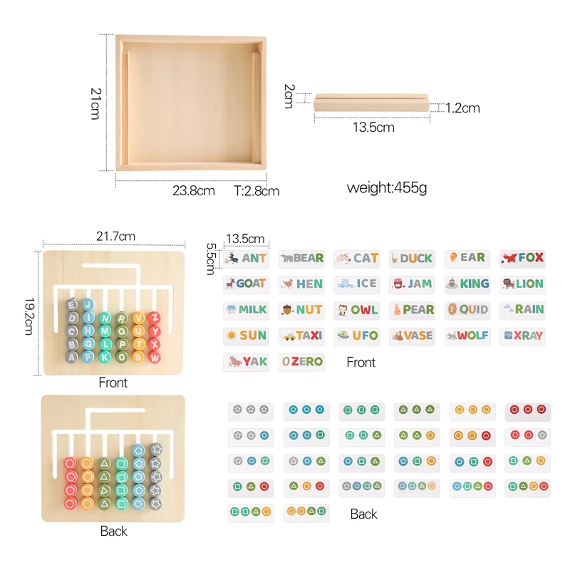 1 Set Wooden Spelling Word Puzzle Game Kid Montessori Educational Toys English Alphabet Learning Writing Skills with 26pcs Cards 6