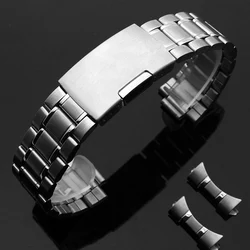 Sleek Stainless Steel Watch Band with No - Gap Curved Design - 22mm (Silver)