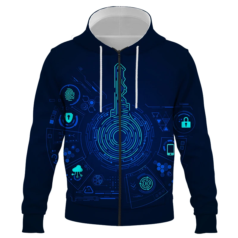 

2021 New Spring and Autumn New 3D Printing Men's and Women's Zipper Hoodie Children's Fashion Sweatshirt Streetwear Men clothing
