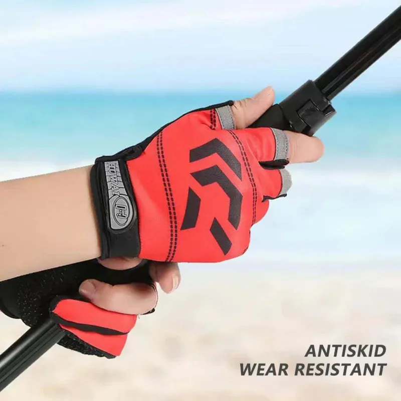 Gants de pêche 3 doigts coupés anti-dérapants respirants protection solaire activités extérieures