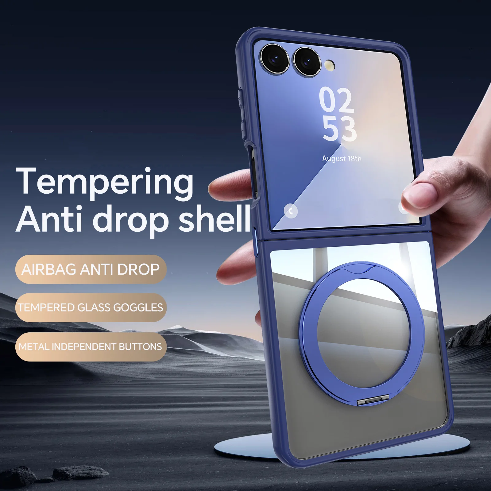 Magnetic 360° Rotatable Phone Case with Flip Protection and Shockproof Feature