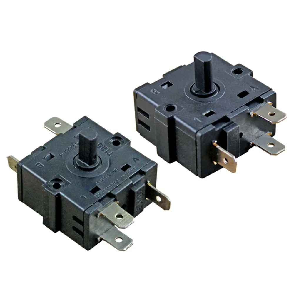 Interruptor de Botão da Engrenagem do Aquecedor de Quarto Elétrico 3pin 5pin Interruptor Giratório Engrenagem ac 250v 16a Interruptor de Controle de Temperatura 10 Peças