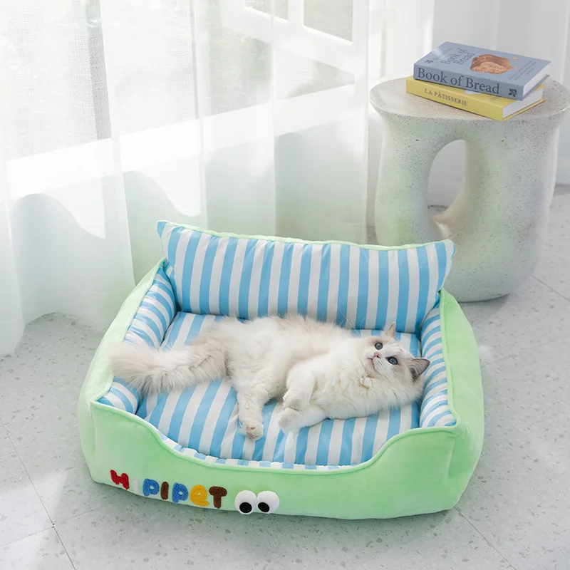 Cat Bed Spring and Summer Cooling Sofa Nest for Small Medium Dog Cats All-Seasons Universal Kennel Dog Bed Cushion Pet Nest