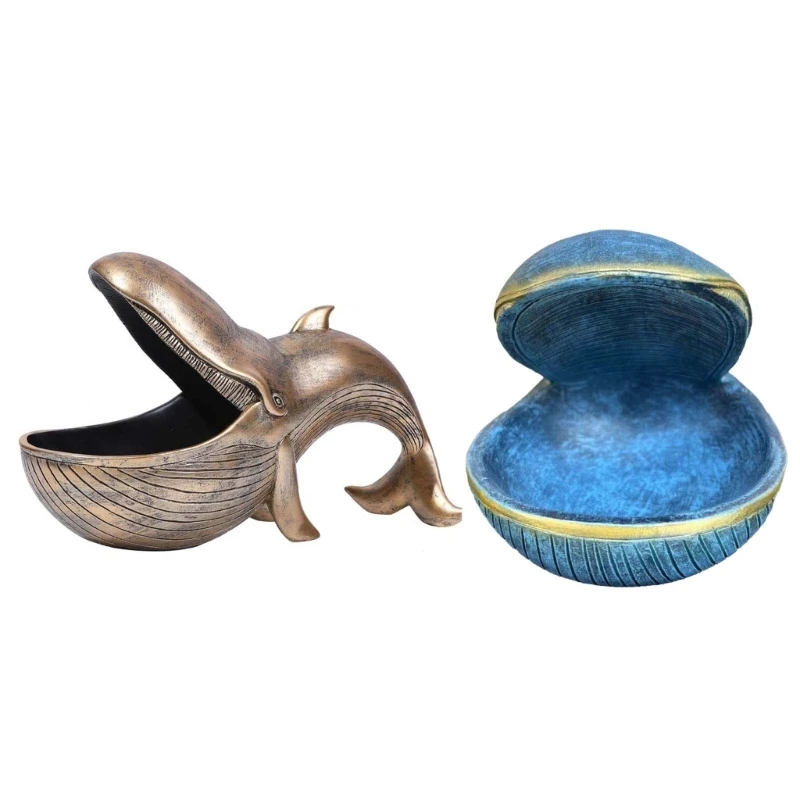 

Entrance Key Storage Tray Space Saving Candy Sundries Big Mouthed Whale Shaped Storage Solution for Office D08D