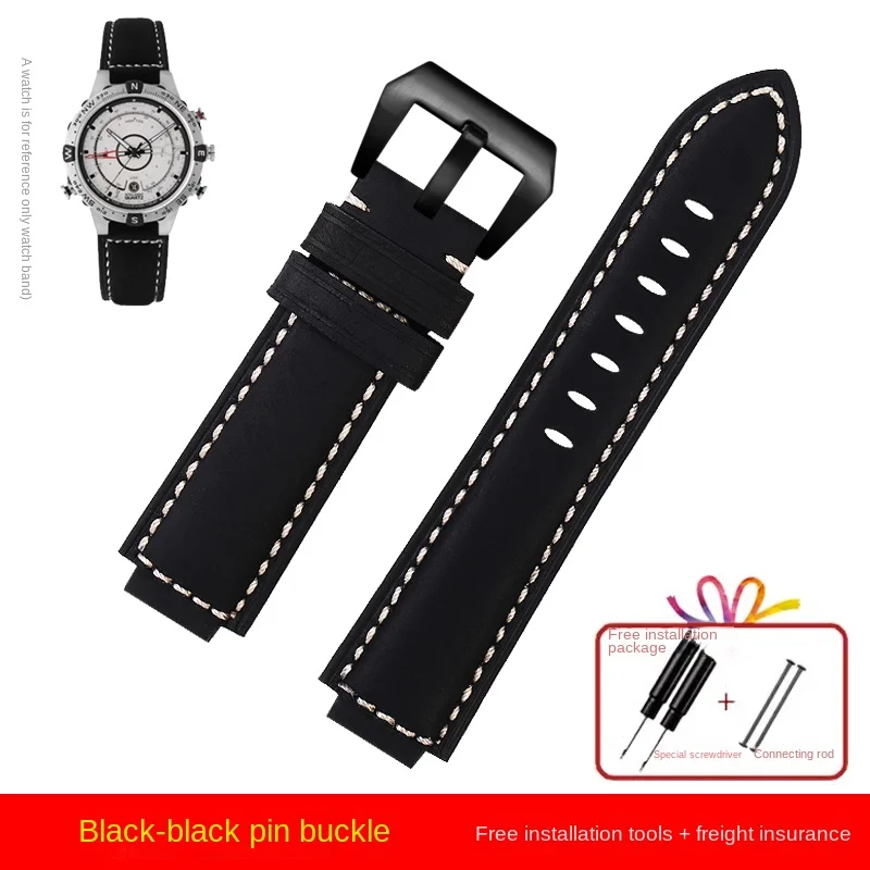 Genuine Crazy Horse Leather Watch Strap - Timex Tidal Compass Vintage Inspired Design