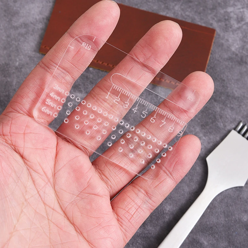 Leather Craft Tool Leather Tools 4mm Thickened Puller Acrylic Rounded Cutting Distance Ruler