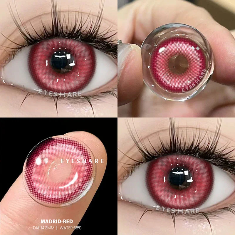 Vibrant Color Contact Lenses – Blue, Purple, Pink & Red Cosplay Collection (Yearly)