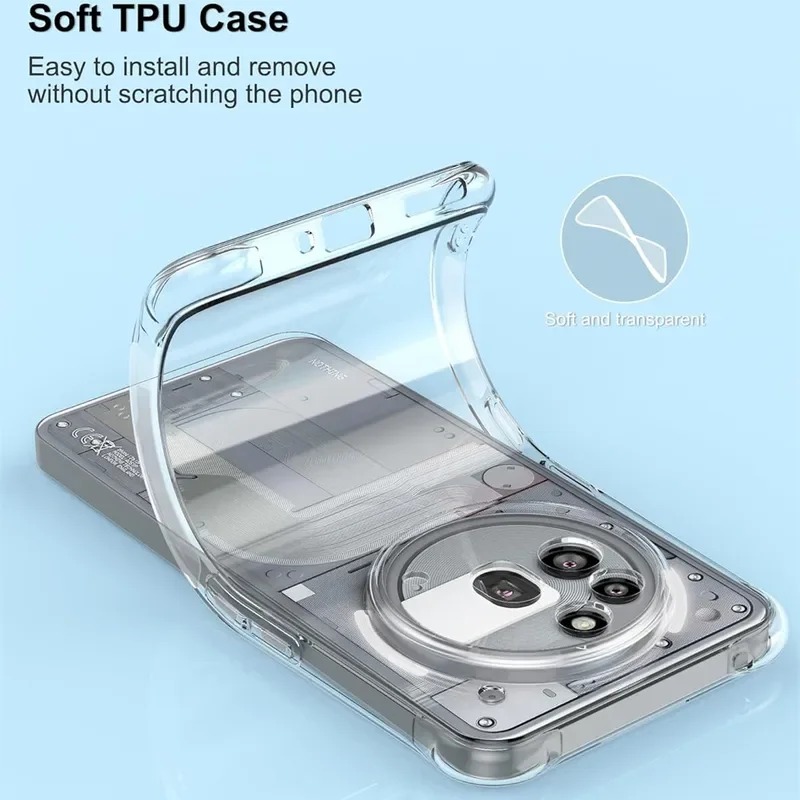 Transparent Shockproof TPU Case with Protective Bumper Corners